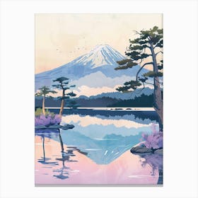 Mount Fuji Japan 1 Retro Illustration Canvas Print