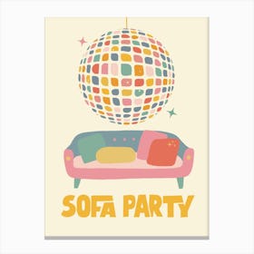 Sofa Party Lounge Print Disco Ball Canvas Print