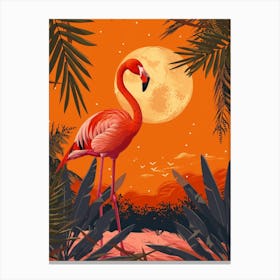 Greater Flamingo Southern Europe Spain Tropical Illustration 1 Canvas Print