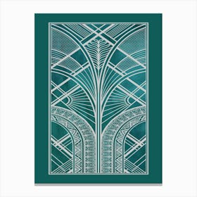 Art Deco Pattern Teal 1 Canvas Print