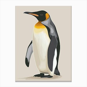 Emperor Penguin Stewart Island Ulva Island Minimalist Illustration 2 Canvas Print