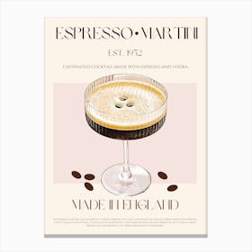 Espresso Martini Cocktail Mid Century Canvas Print