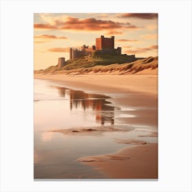 Bamburgh Beach Northumberland At Sunset 4 Canvas Print