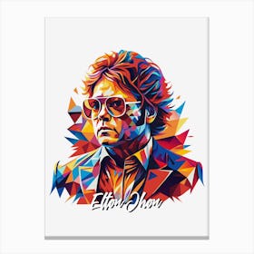 Elton Jhon 02 Portrait Music Icon Style WPAP Pop Art Canvas Print