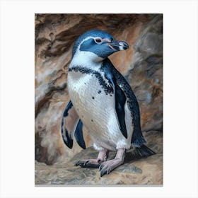 African Penguin Oamaru Blue Penguin Colony Oil Painting 2 Canvas Print