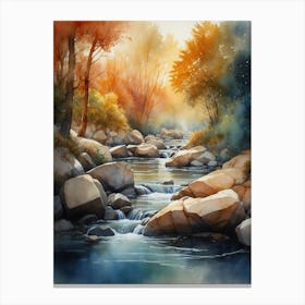 Watercolor Of A River 10 Canvas Print