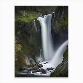 Hogum Falls, Norway Realistic Photograph (2) Canvas Print
