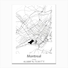 Montreal,Canada Minimalist Map Canvas Print