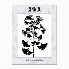 Ginkgo Tree Simple Geometric Nature Stencil 2 Poster Canvas Print