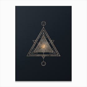 Abstract Geometric Gold Glyph on Dark Teal n.0185 Canvas Print