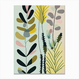 Club Moss Wildflower Modern Muted Colours Canvas Print