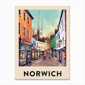 Norwich 8 Vintage Travel Poster Canvas Print