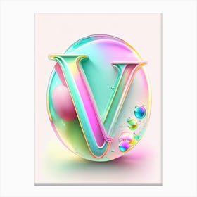 V, Alphabet Storybook Bubble Rainbow Ii Canvas Print
