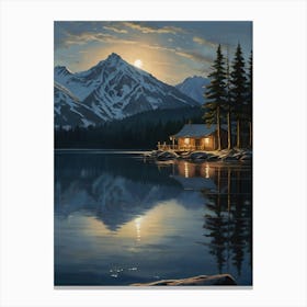 Cabin By The Lake 2 Canvas Print