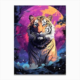 Tiger In The Moonlight 1 Canvas Print
