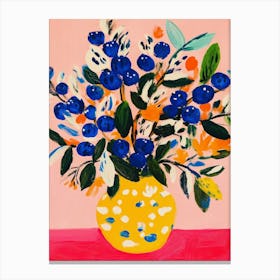 Blue Berries Bouquet Canvas Print