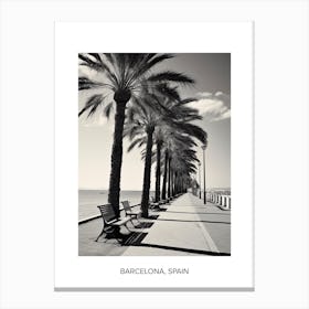 Poster Of Cannes, France, Photography In Black And White 1 Canvas Print