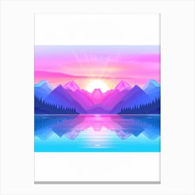 Abstract Landscape With Mountains And Lake Canvas Print