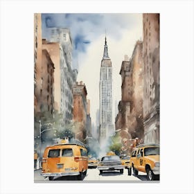 New York City Watercolor 2 Canvas Print
