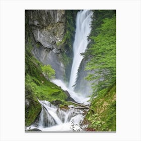 Trümmelbach Falls, Switzerland Realistic Photograph (2) Canvas Print