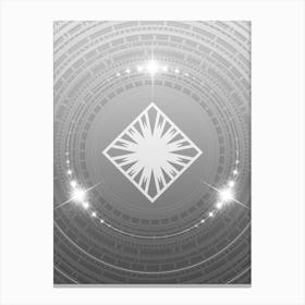 Geometric Glyph in White and Silver with Sparkle Array n.0269 Canvas Print