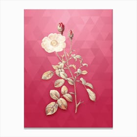 Vintage Sparkling Rose Botanical in Gold on Viva Magenta n.0798 Canvas Print