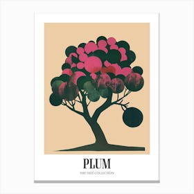 Plum Tree Colourful Illustration 4 Poster Canvas Print