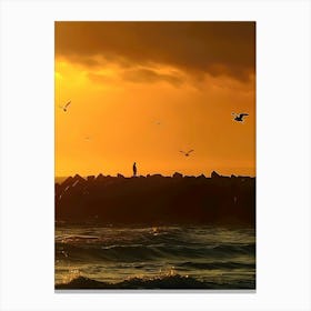 Sunset At The Beach 16 Canvas Print