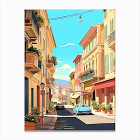 Nice, France, Flat Illustration 4 Canvas Print