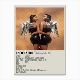 Ungodly Hour By Chloe X Halle 2020 Poster Canvas Print