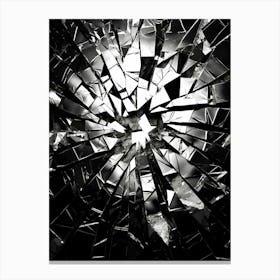 Shattered Illusions Abstract Black And White 6 Canvas Print