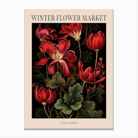 Cyclamen 1 Winter Flower Market Poster Canvas Print