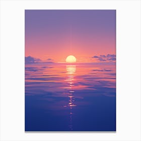 Sunset Over The Ocean 1 Canvas Print