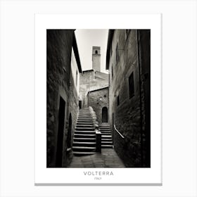 Poster Of Volterra, Italy, Black And White Analogue Photography 4 Canvas Print
