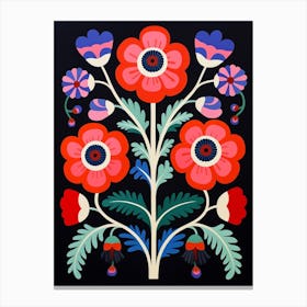 Flower Motif Painting Anemone 3 Canvas Print