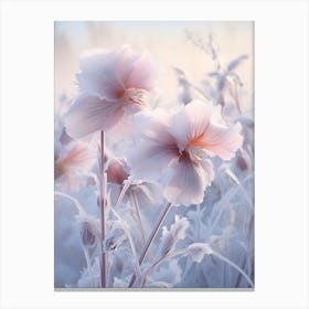 Frosty Botanical Hibiscus 3 Canvas Print