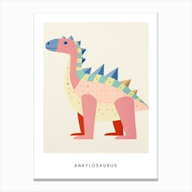 Nursery Dinosaur Art Ankylosaurus 1 Poster Canvas Print