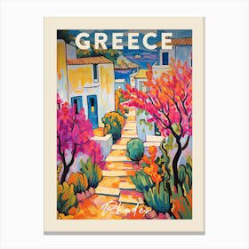 Rhodes Greece 4 Fauvist Painting Travel Poster Canvas Print