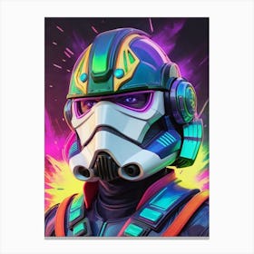 Captain Rex Star Wars Neon Iridescent Painting (27) Canvas Print