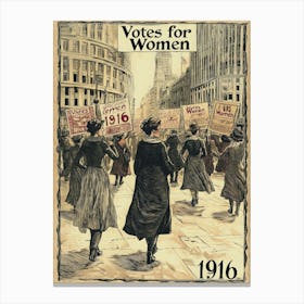 Aihrgdesign A Vintage Poster Of A Womens Suffrage March In 19 5435fce5 29a3 4ed5 B1d8 A3976acde980 3 Canvas Print