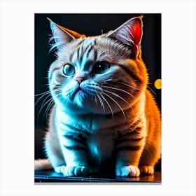 Grumpy Chubby Cat Canvas Print