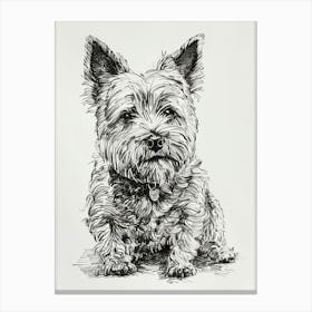 Terrier Dog Line Sketch 4 Canvas Print