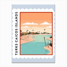 Turks Caicos Islands Travel Stamp Poster Canvas Print