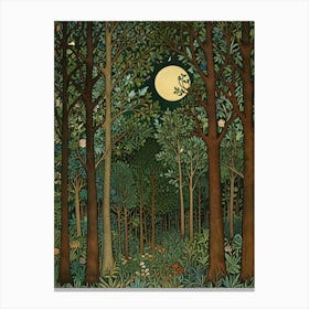 William Morris Forest At Night 4 Canvas Print