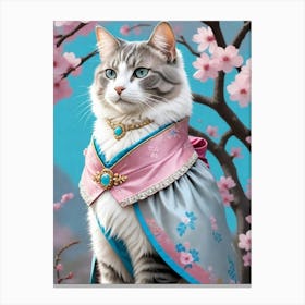 Cat In Kimono Canvas Print