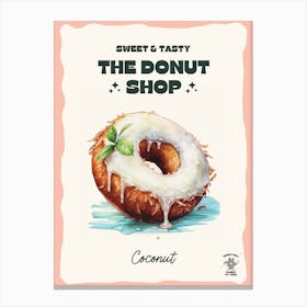 Coconut Donut The Donut Shop 3 Canvas Print