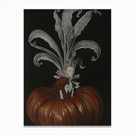 Girl In A Pumpkin Canvas Print