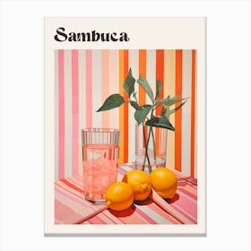 Sambuca Retro Cocktail Poster Canvas Print