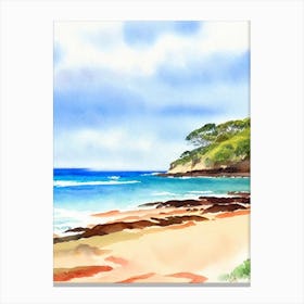 Scotts Head Beach, Australia Watercolour Canvas Print