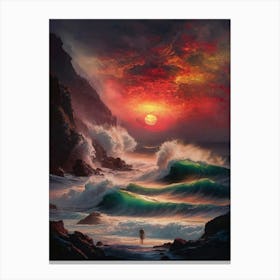 Sunset At The Beach 9 Canvas Print